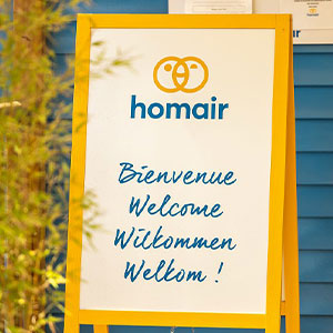 Pancarte "Bienvenue" Homair